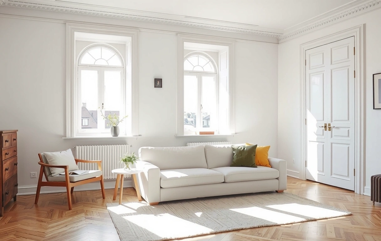 Serene Prague apartment interior