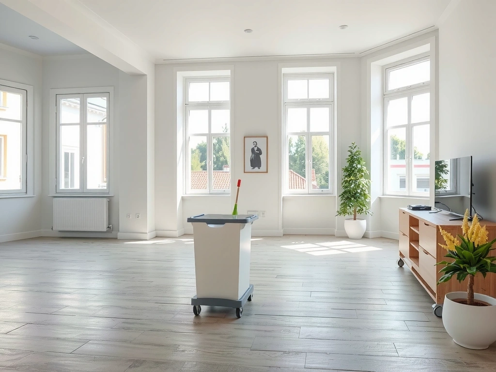 Clean, empty Prague apartment ready for service