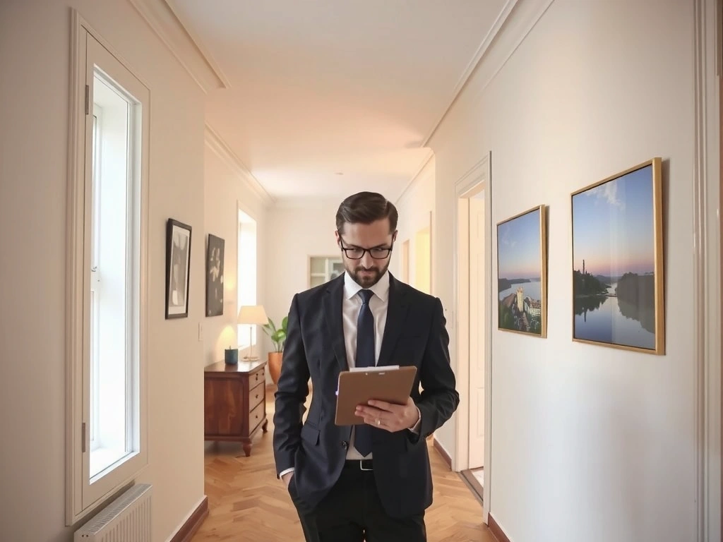 Professional assessing a Prague apartment interior