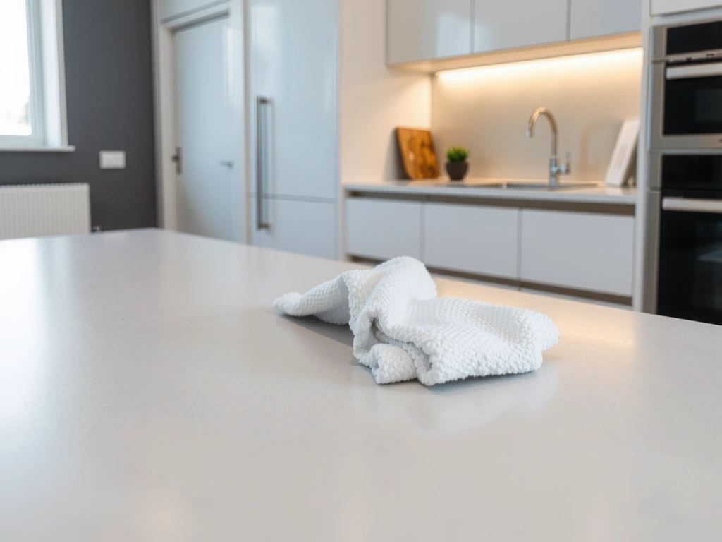 Pristine kitchen counter detail