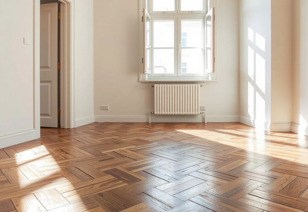 Clean wooden floor detail